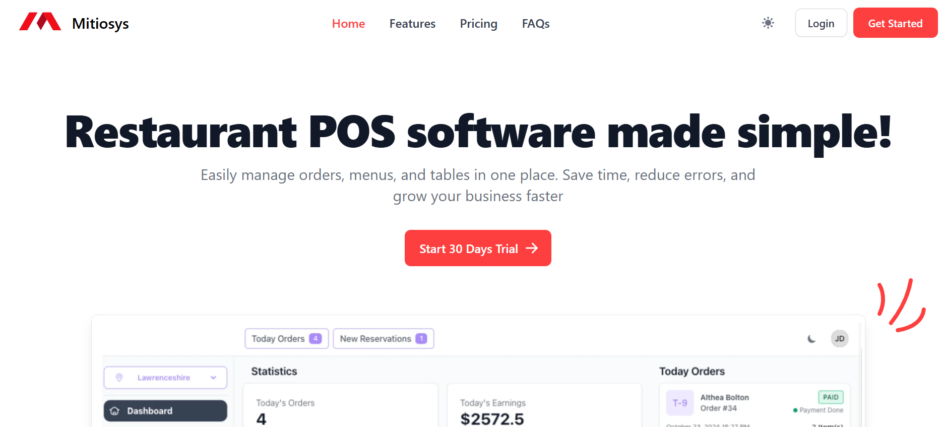 Restaurant POS application
